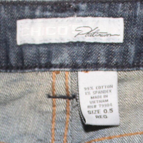 Chico's Platinum 0.5 Reg Boot Cut Denim with Embroidered Pockets - Picture 4 of 6